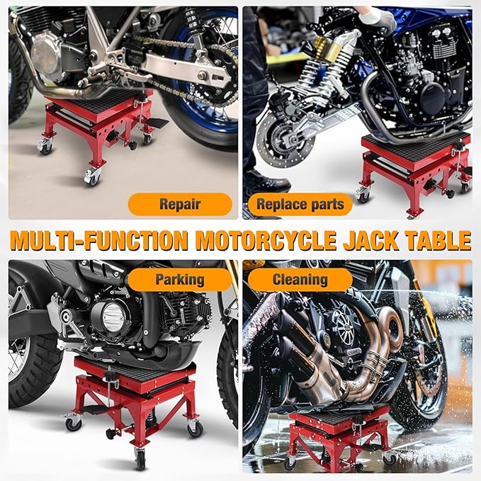 Nilight Motorcycle Lift Table Jack 300 LBS Heavy Duty Hydraulic Motorcycle - Image 8