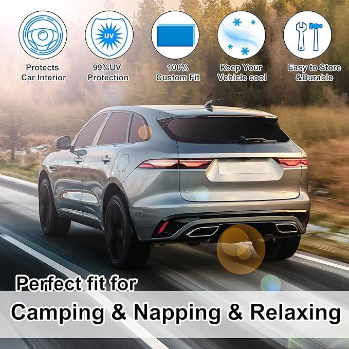 TINGLU Window Shades for Jaguar F-Pace 2016-2024 2025 Accessories Car Side Full - Image 6