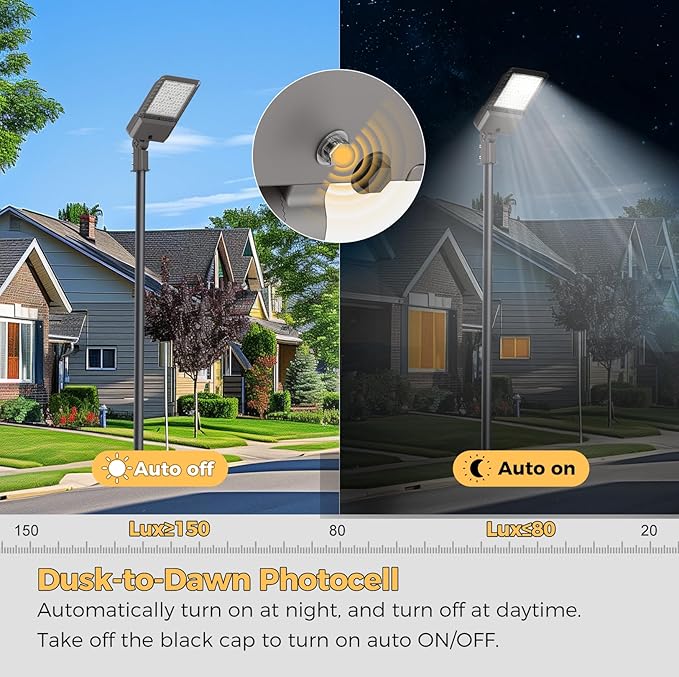 LED Parking Lot Lights 340W Commercial Oudoor Lighting Dusk to Dawn Photocell - Image 3
