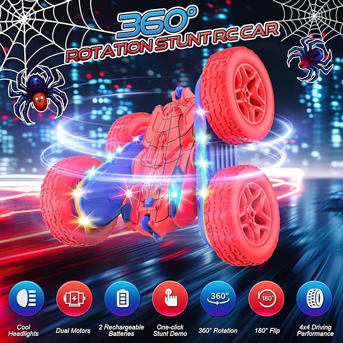 Remote Control Car Spider Rc Cars New Upgraded Strip Lights and Headlights Car - Image 3