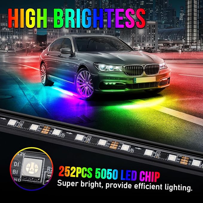 OPP ULITE Car Led Underglow Lights Aluminum Dream Chasing Color Accent Light Bar - Image 5