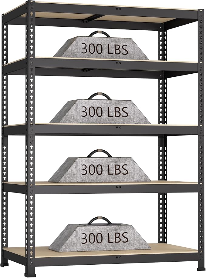 35.5" W x 16" D x 71" H Adjustable Garage Storage Shelves by BuxWellBang