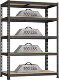 35.5" W x 16" D x 71" H Adjustable Garage Storage Shelves by BuxWellBang