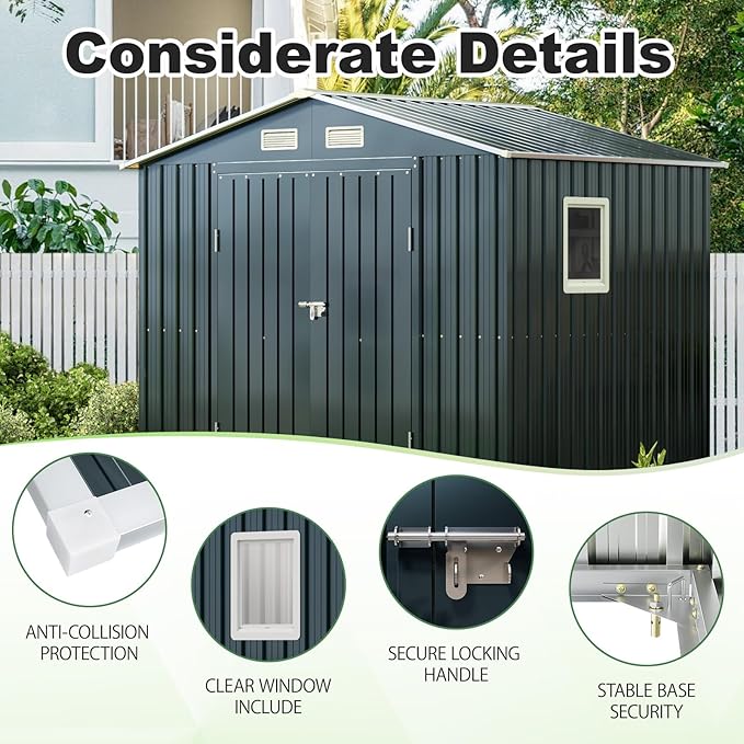 Breezz 6x8FT Outdoor Steel Storage Shed - Image 3