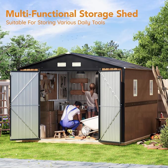 10X12 FT Outdoor Steel Storage Shed - Image 6