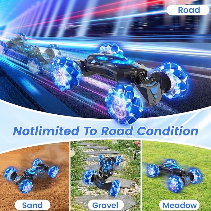 Gesture Sensing RC Stunt Car, 4WD Drift Hand Controlled 360° Flips Trick Car - Image 6