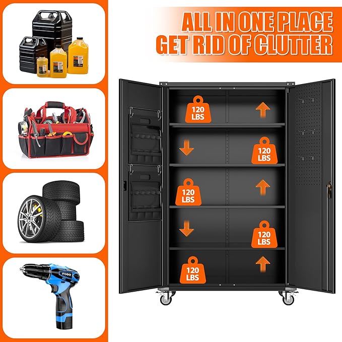 72" H Wide and Deep Garage Storage Cabinet - Image 5