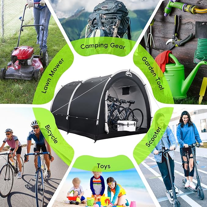 Happy Travel Bike Storage Tent Shed, Outdoor Waterproof Bicycle Covers Shelter - Image 8