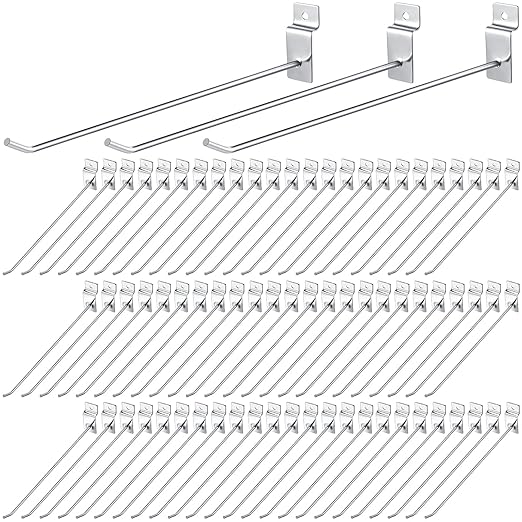 Moxweyeni 100 Pcs Heavy Duty Slatwall Panel Hooks Hanging Metal Slat Wall by Moxweyeni