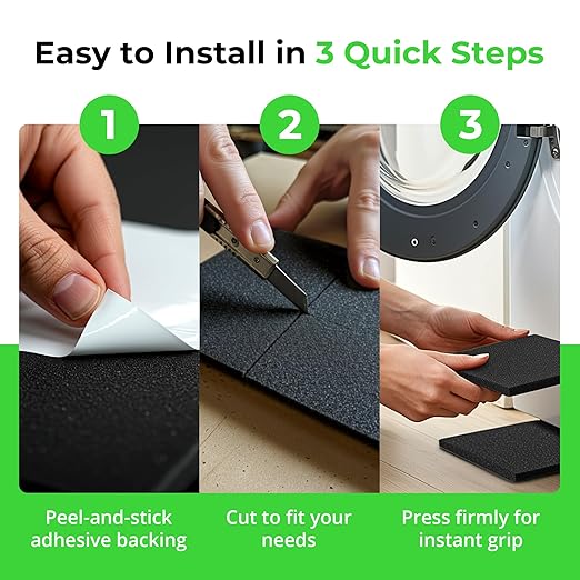 XCEL 4 Pack 12" x 12" x 1/4" Self Stick Foam Rubber Pads - Image 6