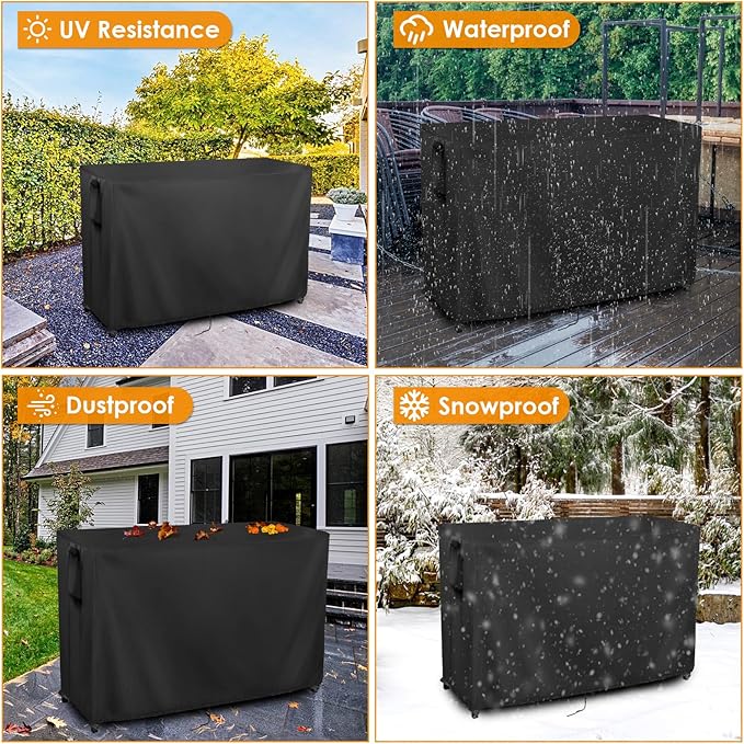 Kingling Outdoor Table Cover for Outdoor Bar Table, 78 Inch Waterproof Patio - Image 6