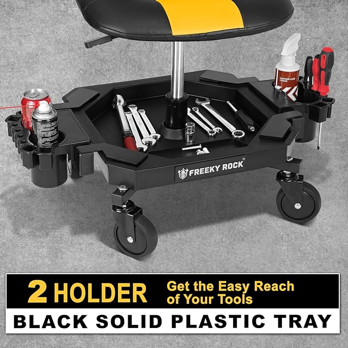 Rolling Stool with Wheels, Adjustable Height Pneumatic Garage Work Mechanic - Image 5