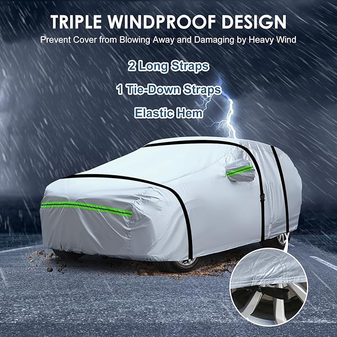 AUQDD 6-Layers Premium MPV Car Cover Waterproof All Weather Weatherproof UV Sun - Image 6