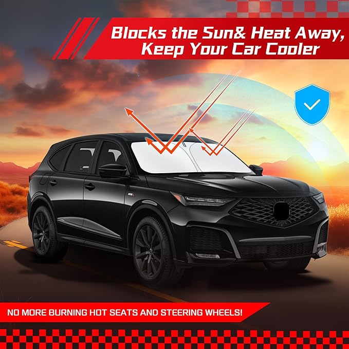 ARISMOTOR Windshield Sun Shade for Acura MDX 2021-2025, Custom Fit Foldable - Image 7