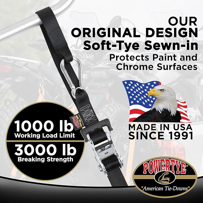 PowerTye - Made in USA - Heavy Duty Ratchet Tie Down Straps - Image 2