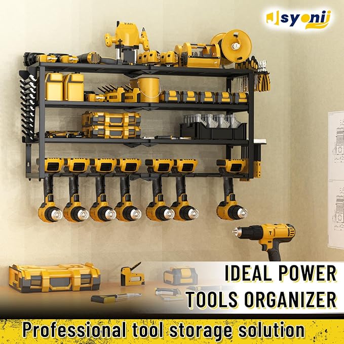 Heavy Duty Power Tool Organizer Wall Mount, Cordless Drill Hanger Storage Rack - Image 4