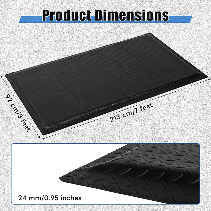 tonchean 3' x 7' Anti Fatigue Mats Industrial Extra Thick 15/16" Ergonomic - Image 2