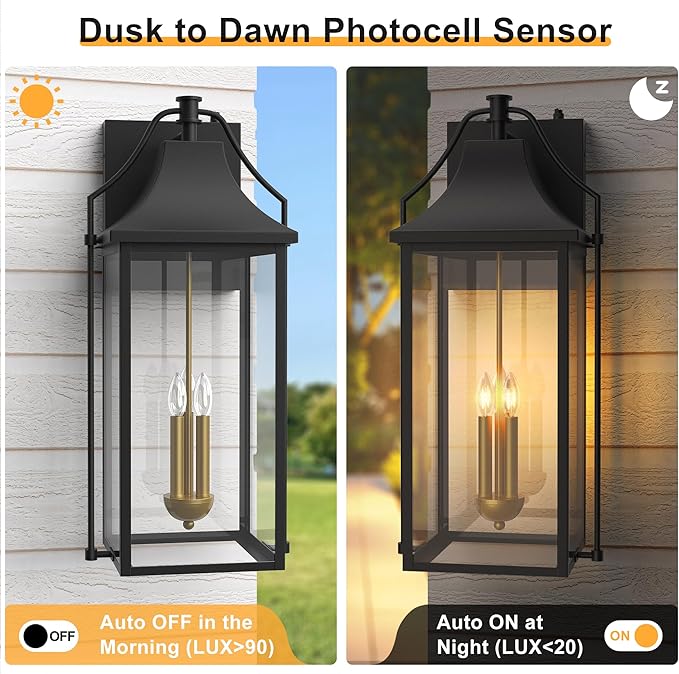 - Outdoor Wall Lights Fixtures, Large Size Dusk to Dawn Waterproof - Image 8