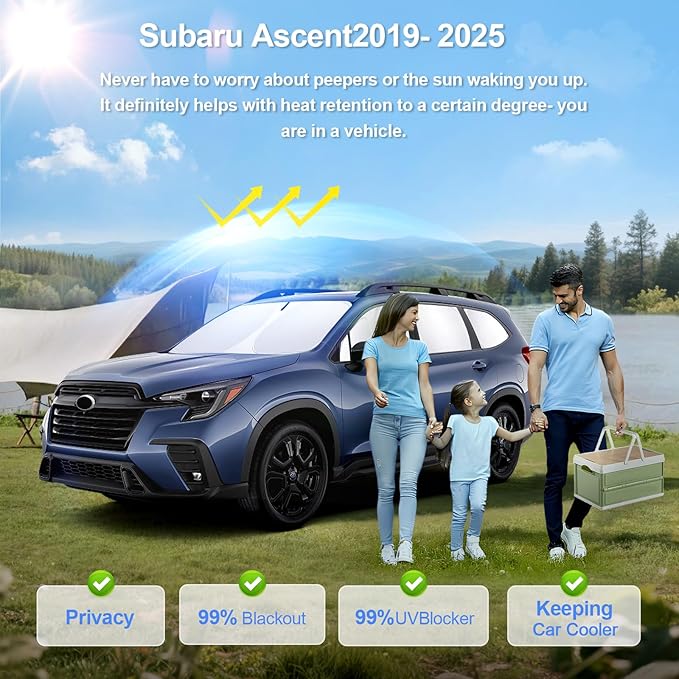 8pcs Car Window Shades for Subaru Ascent 2019-2024 2025 Accessories, Windshield - Image 2