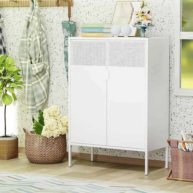 2 Mesh Door Metal Storage Cabinet - Image 8