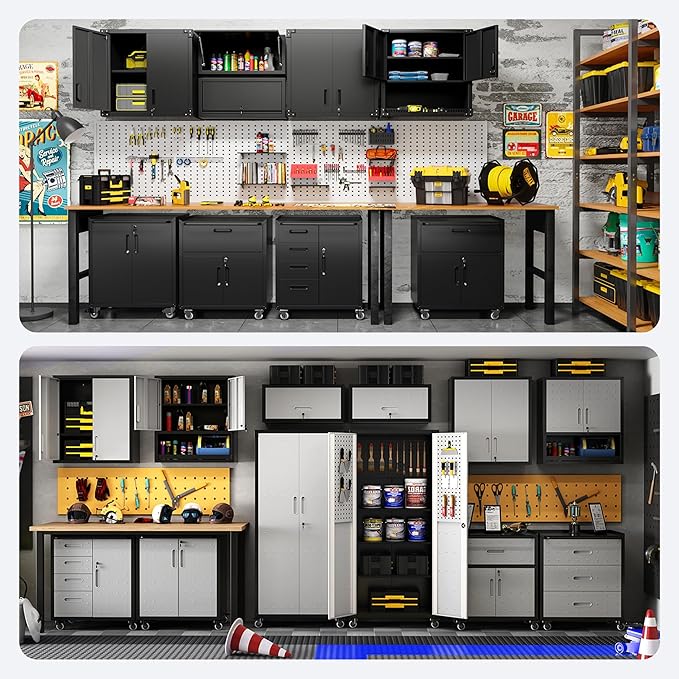 Metal Tool Cabinet, Garage Storage Cabinet System, Wall Cabinet & Locking - Image 7