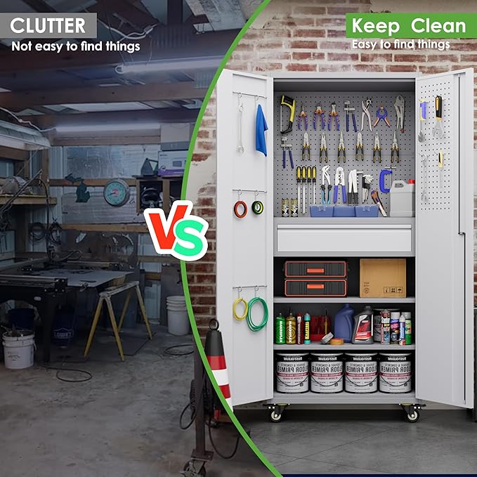 71" Metal Garage Storage Cabinet - Image 4