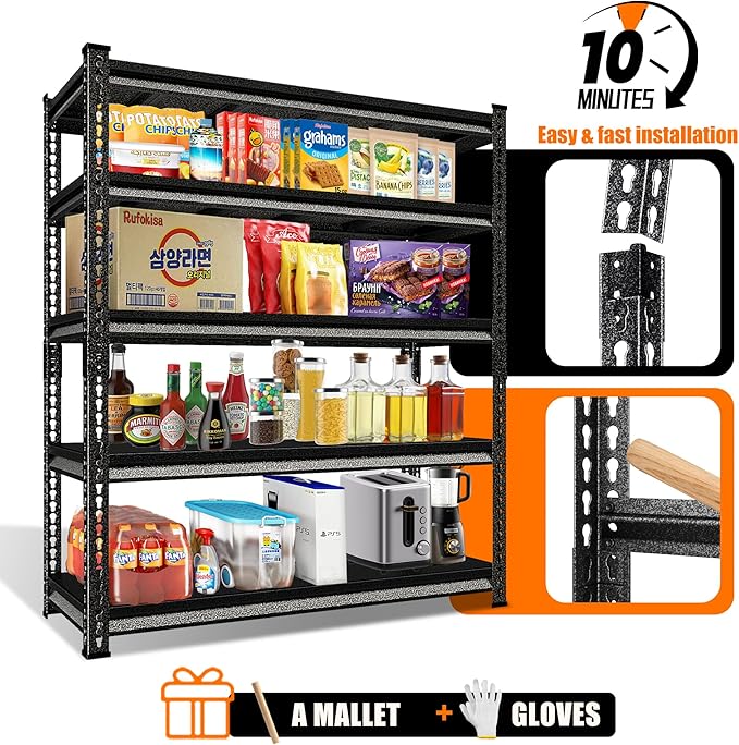 48" W Garage Shelving Heavy Duty，3000LBS Loads Adjustable Garage Storage Shelves - Image 4