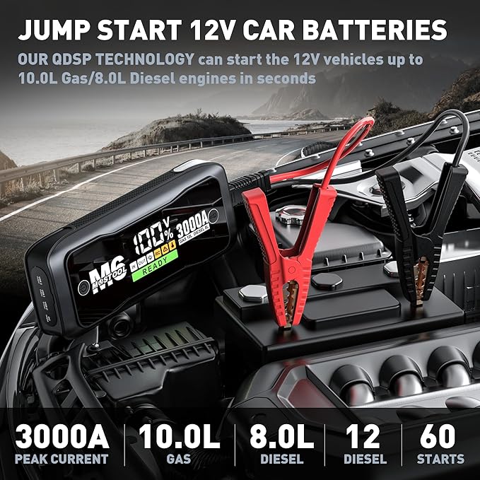 MOSTOOL M6 Car Jump Starter, 3000A Peak 12V Battery Jump Starter Power Pack - Image 2