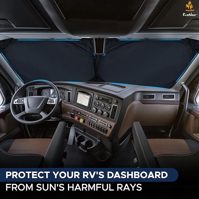 EcoNour RV Windshield Sunshade | Reflective RV Windshield Cover - Image 2