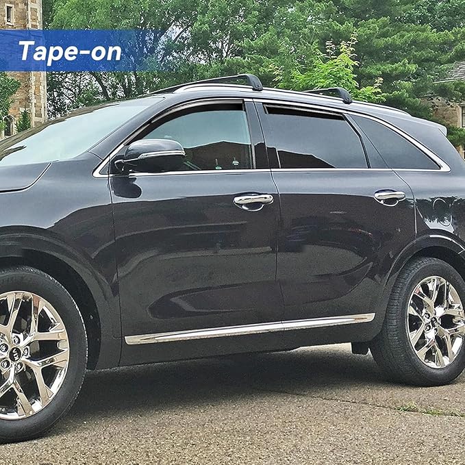 Window Visors Rain Guards for 2016 2017 2018 2019 2020 Kia Sorento, Out-Channel - Image 3