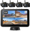 4 Magnetic Solar Wireless Backup Camera HD1080P 7" DVR Monitor, 3Mins No-Wire by ZEROXCLUB