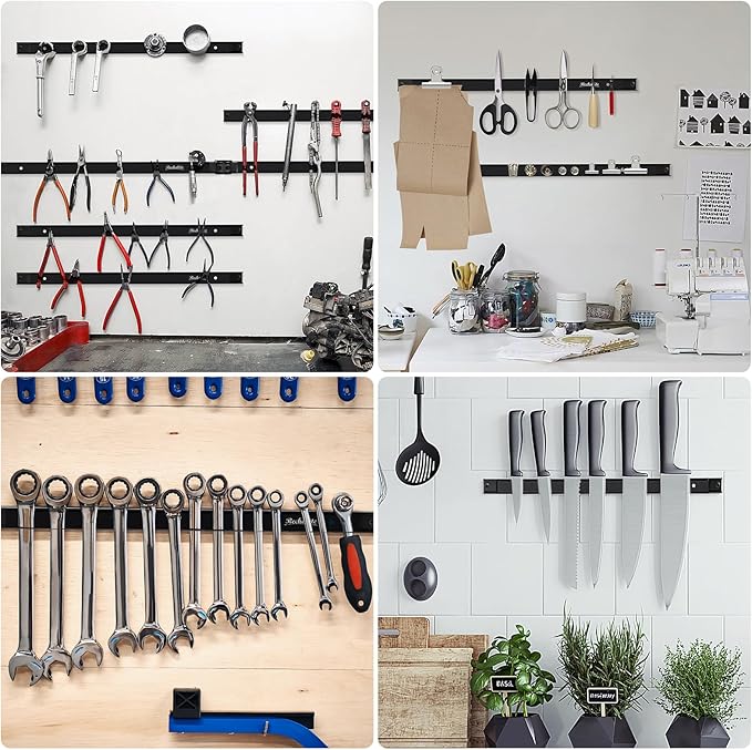 4 Pieces 24" Magnetic Tool Holder Strip, Metal Tool Organizer Rack - Image 6