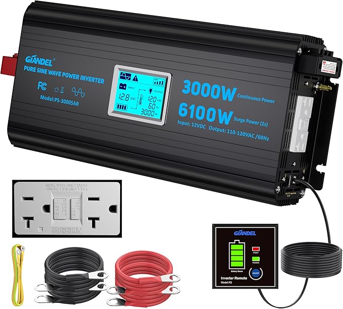 3000 Watt Power Inverter Pure Sine Wave by GIANDEL