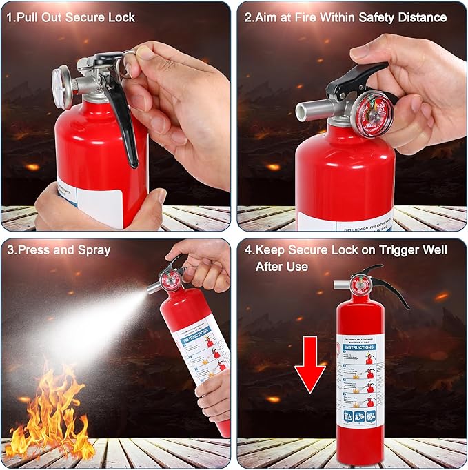2 Pack ABC Dry Chemical Fire Extinguishers, 2.5 lb 1A:10B:C Rating - Image 6