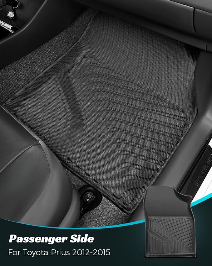 Car Floor Mats for Toyota Prius 2012-2014 Accessories, All Weather Rubber Mat - Image 5