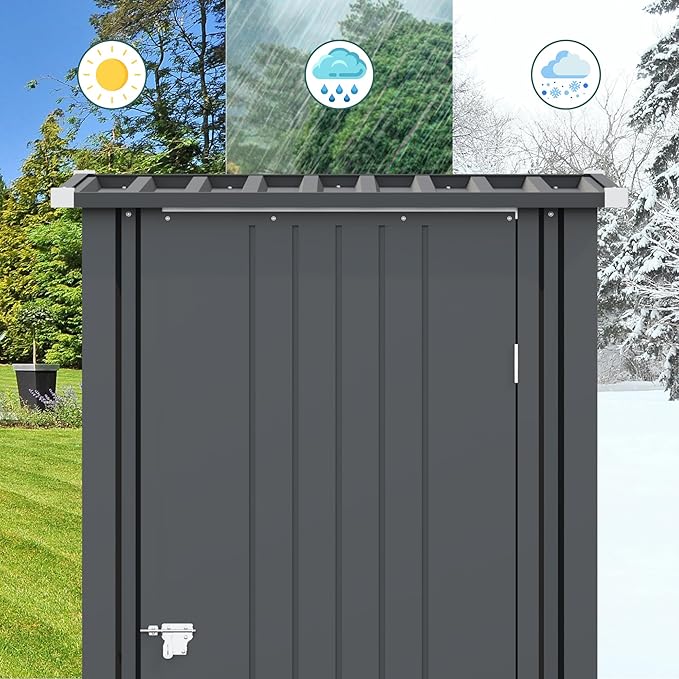 Greesum 3×3FT Outdoor Storage Shed, Metal Sheds - Image 5