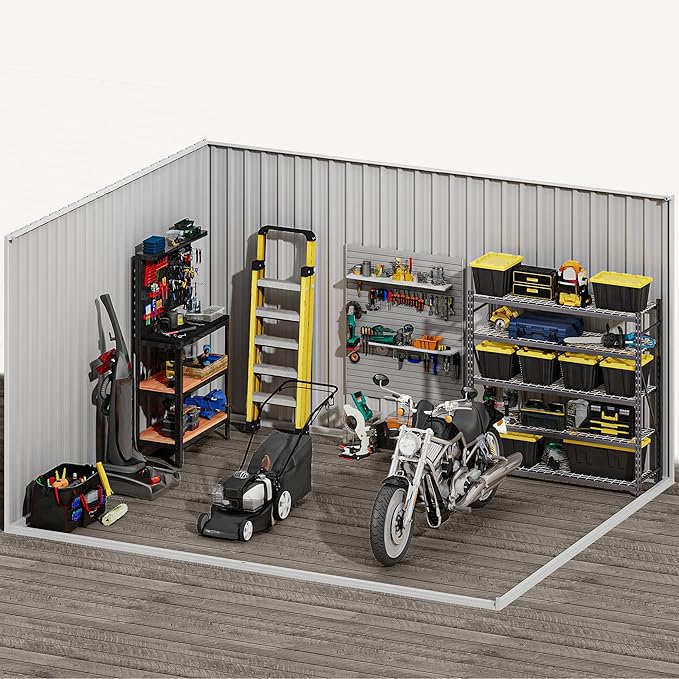 DWVO 10x8FT Outdoor Storage Shed, Spacious Metal Tool Shed - Image 7