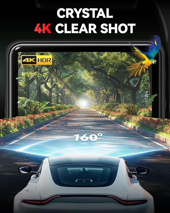REDTIGER F4 4K Dash Cam Front, 2.2 inch Mini Car Camera, 2160P UHD Touch Screen - Image 3