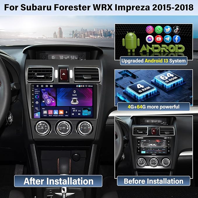 UNITOPSCI 4G+64G Radio for Subaru Forester WRX Impreza 2015-2018 Android Car - Image 2
