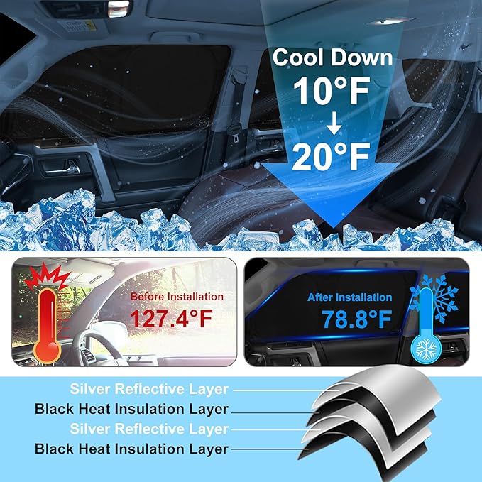 TINGLU Window Shades for Toyota Corolla Cross 2022-2024 2025 Accessories Car - Image 4