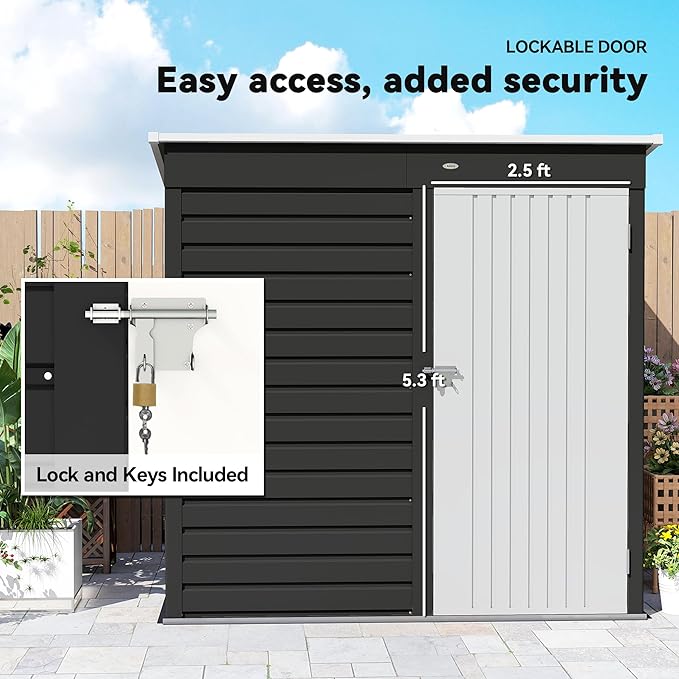 Outsunny 6' x 4' Outdoor Storage Shed, Metal Garden Tool Shed - Image 5