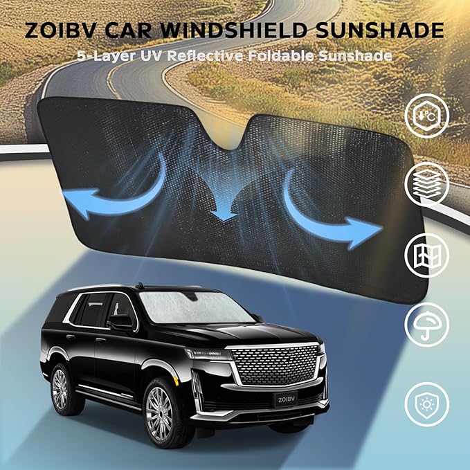 Windshield Sun Shade for Cadillac Escalade 2021-2025 - Image 3