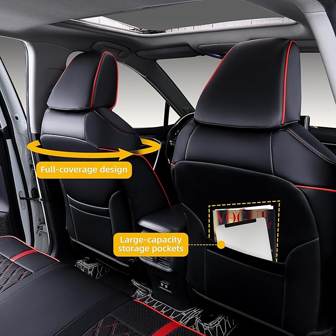 Custom Fit RAV4 Seat Covers for 2019-2025 Toyota RAV4 Hybrid LE, XLE Premium - Image 3