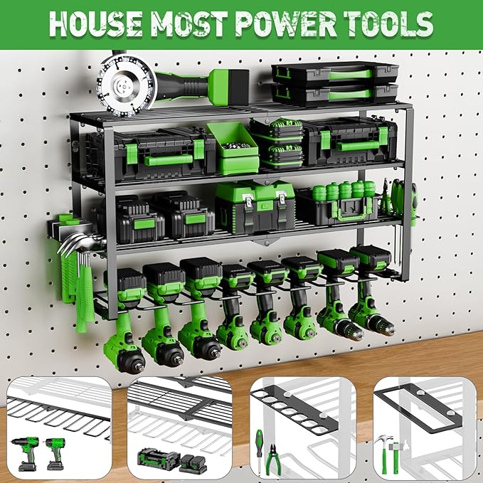 Power Tool Organizer Wall Mount, 4 Layers Tool Storage Rack - Image 3