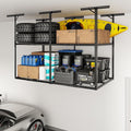 FLEXIMOUNTS 4x8 2-Tier Overhead Garage Storage Rack – Adjustable Heavy Duty by FLEXIMOUNTS