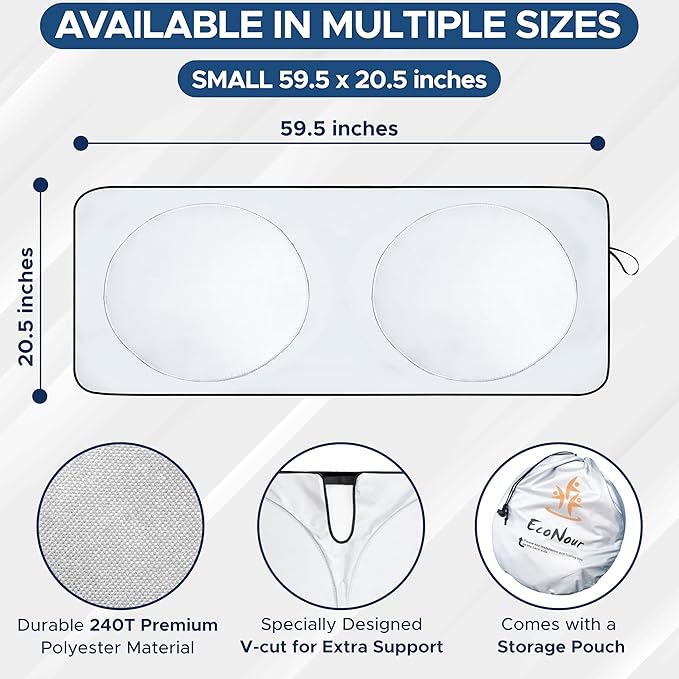 EcoNour Jeep Wrangler Windshield Sunshade | Front Windshield Sun Shade to - Image 3