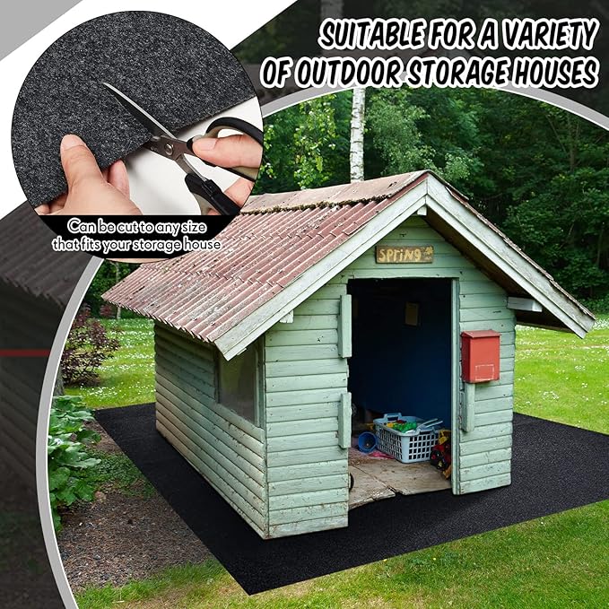 Haull Waterproof Outdoor Storage Shed Mat, 10x10 ft, Felt Surface, Non Slip - Image 7