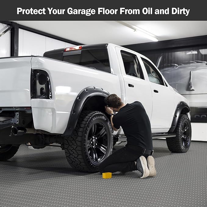 Nisorpa Garage Floor Rubber Mat, 4Ft x 8.2Ft Rubber Flooring Rolls, 1/8 Inch - Image 3