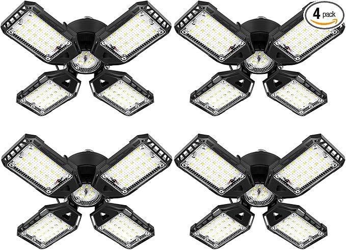 LED Garage Lights 4 Pack -120W, 12000LM 6500K Led Shop Light by Aoretic