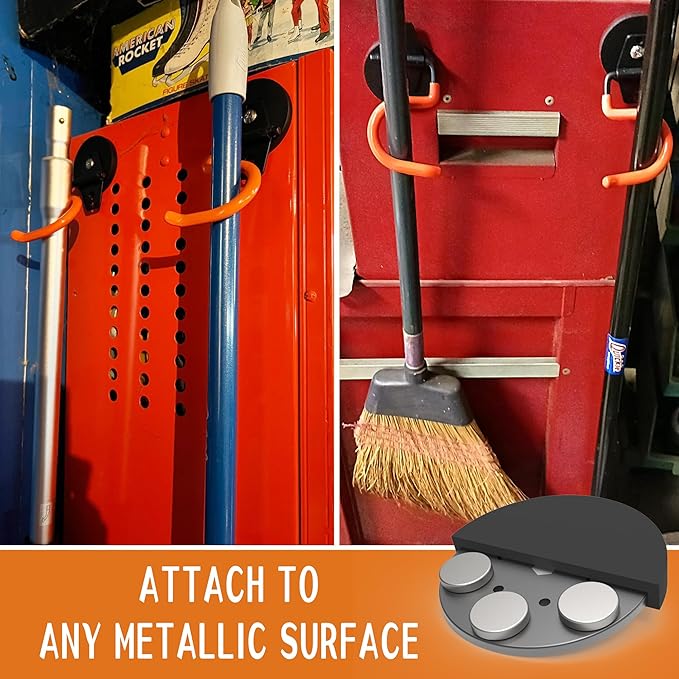 ULIBERMAGNET Magnetic Mop Broom Holder, Heavy Duty Movable Magnetic Tools Holder - Image 4